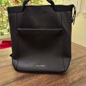 Cole Haan Black Pebbled Leather Handbag